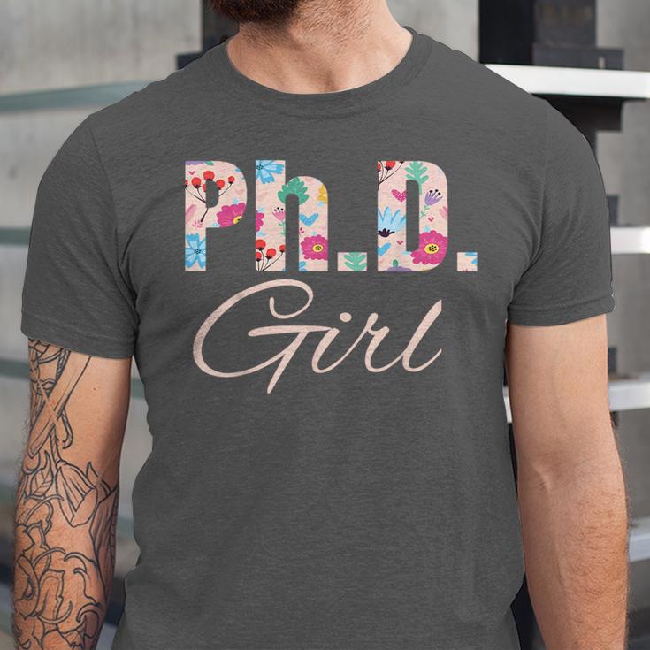PhD Girl Doctorate Degree Graduation Women Her Psychology Unisex Jersey T-Shirt