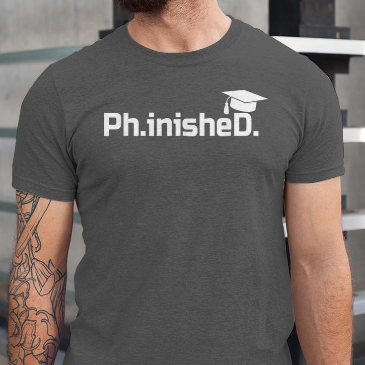 PhD Graduation Doctorate Degree Graduate PhinisheD Unisex Jersey T-Shirt