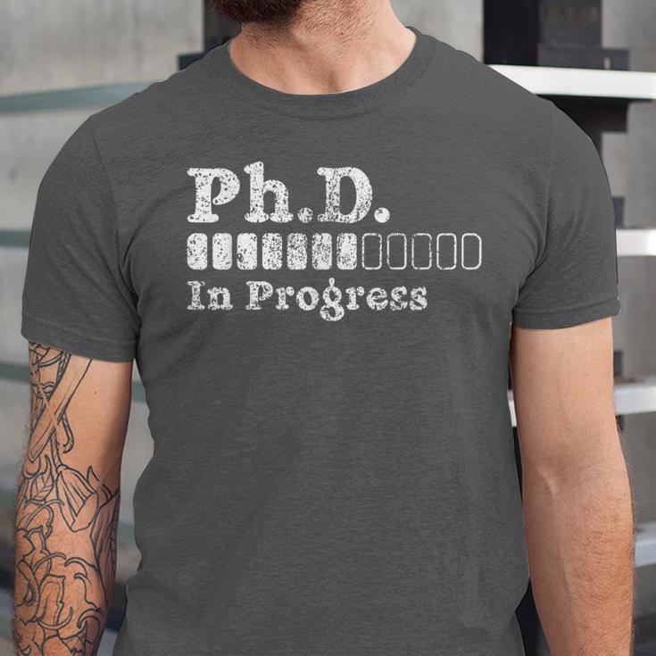 PhD In Progress PhD Doctoral Degree Graduation Doctorate Unisex Jersey T-Shirt