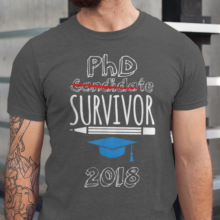 PhD Survivor 2018 Tshirt For PhD Graduates Graduation Gift Unisex Jersey T-Shirt