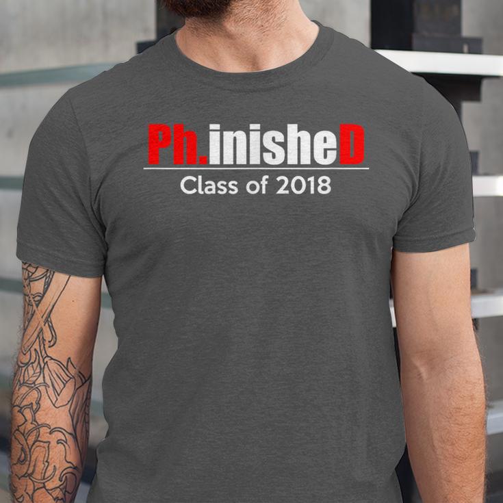 Phinished PhD Graduation T-Shirt For Men And Women Unisex Jersey T-Shirt