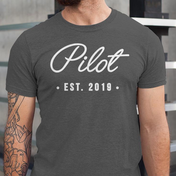 Pilot Est 2019 Graduation Grad Unisex Jersey T-Shirt