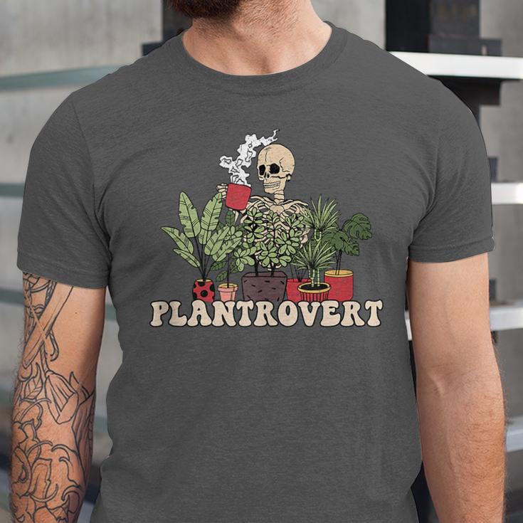 Plant Coffee Love Plantrovert Gardening Introvert Mom Unisex Jersey T-Shirt