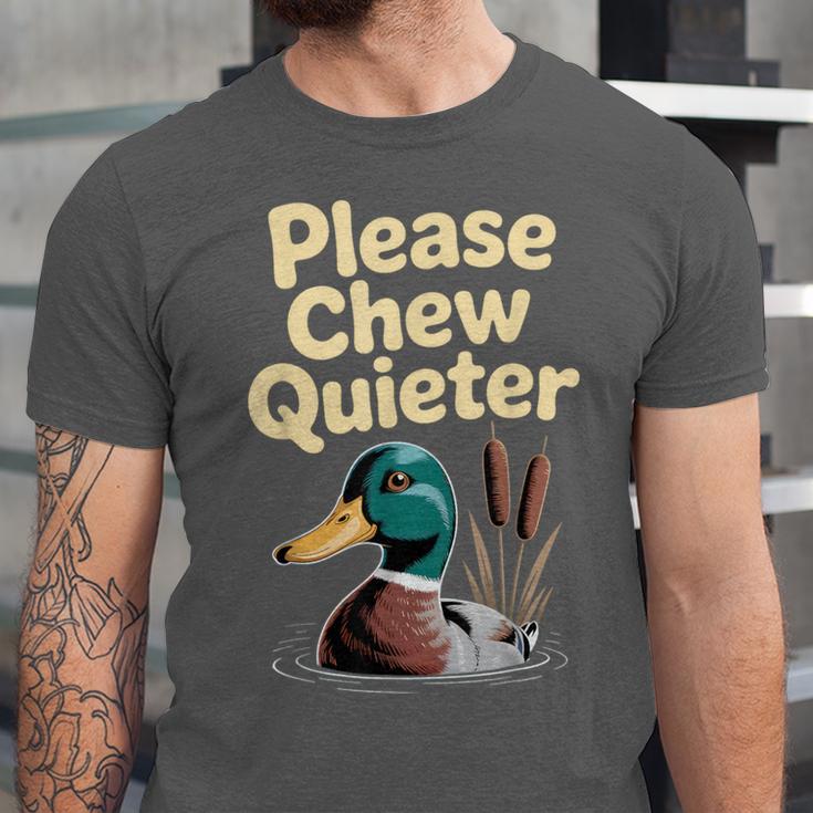 Please Chew Quieter Introvert Duck Lover Unisex Jersey T-Shirt