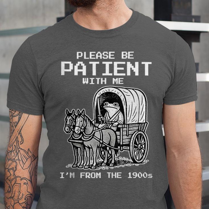 Please Be Patient With Me I'm From The 1900s Frog Unisex Jersey T-Shirt