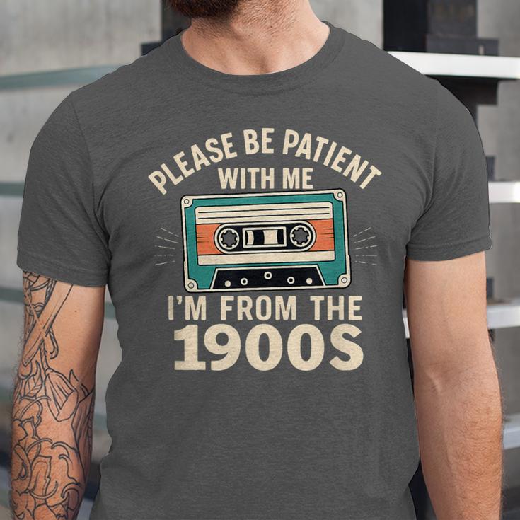 Please Patient I'm From The 1900s Retro Cassette Humor Unisex Jersey T-Shirt Please Patient I'm From The 1900s Retro Cassette Humor Unisex Jersey T-Shirt