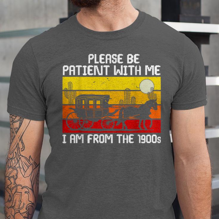 Please Be Patient With Me I'm From The 1900s Vintage Sun Set Unisex Jersey T-Shirt
