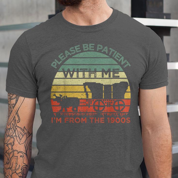 Please Be Patient With Me I'm From The 1900s Vintage Sunset Unisex Jersey T-Shirt