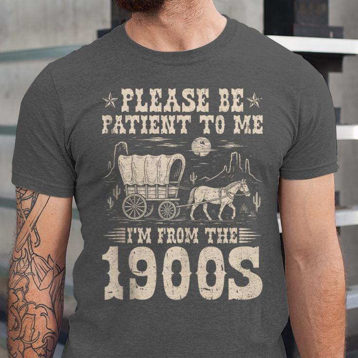 Please Be Patient To Me I'm From The 1900s Wild West Vintage Unisex Jersey T-Shirt