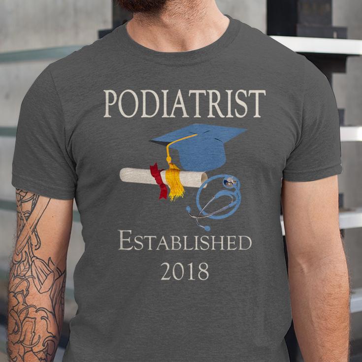 Podiatrist Established 2018 Med School Graduation Shirt Unisex Jersey T-Shirt