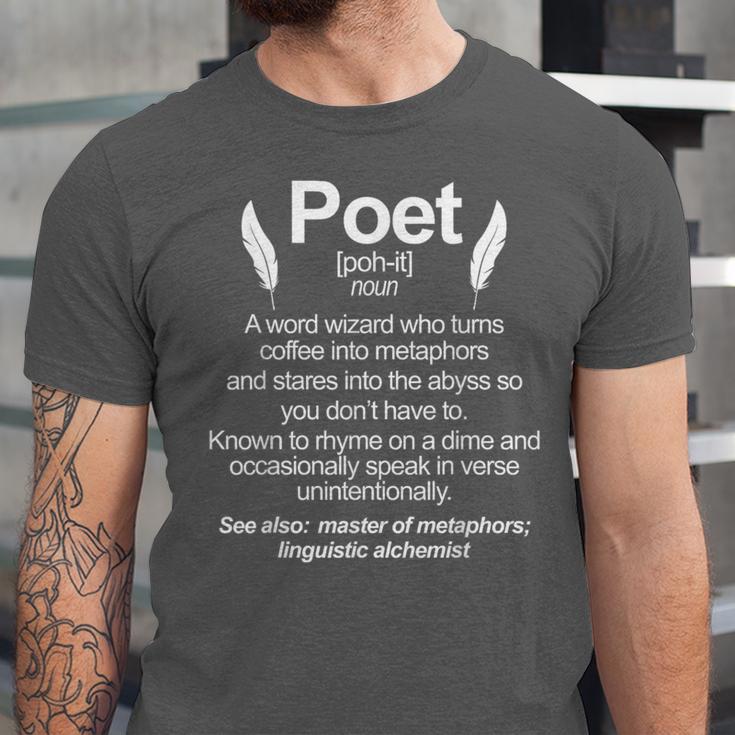 Poetry Poem Author Literature Book Lover Book Worm Poet Unisex Jersey T-Shirt