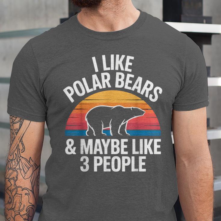 I Like Polar Bears Maybe 3 People Sarcastic Introvert Humor Unisex Jersey T-Shirt