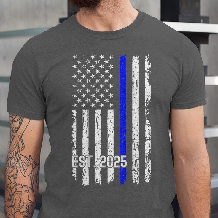 Police Graduation Est 2025 Back Print Police Academy Vintage Unisex Jersey T-Shirt