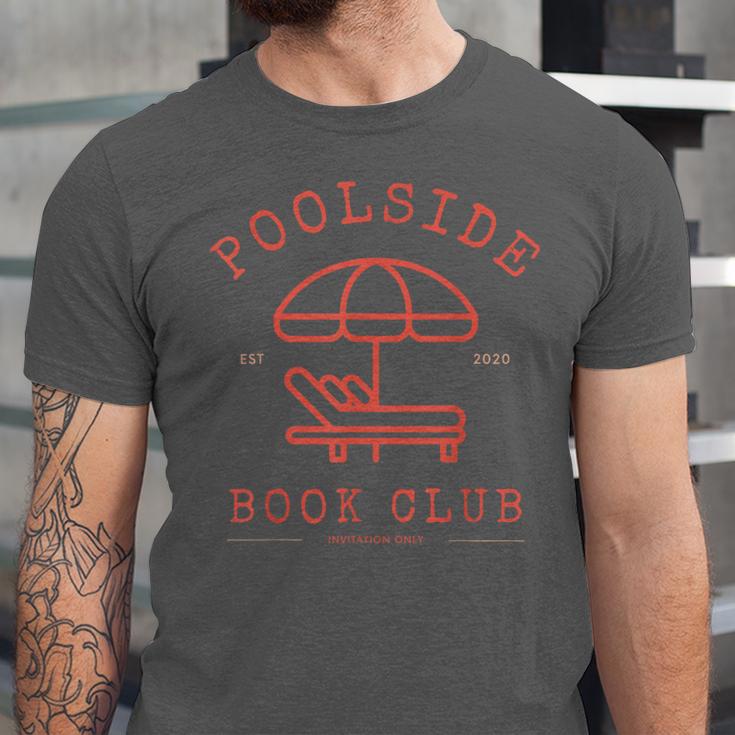 Poolside Book Club Summer Reading Book Lover Swimming Shirt Men Women Unisex Jersey T-Shirt Poolside Book Club Summer Reading Book Lover Swimming Shirt Men Women Unisex Jersey T-Shirt