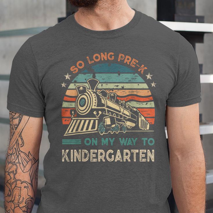 Pre-k Graduation To Kindergarten Retro Vintage Train Kids Unisex Jersey T-Shirt