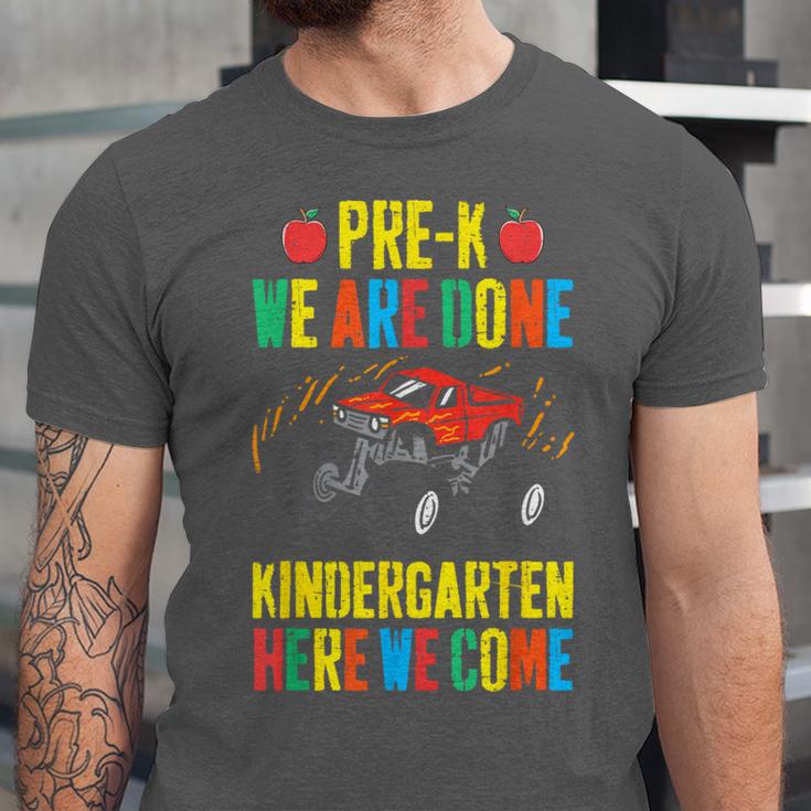 Pre-K Graduation Monster Truck Kindergarten Here We Come Unisex Jersey T-Shirt