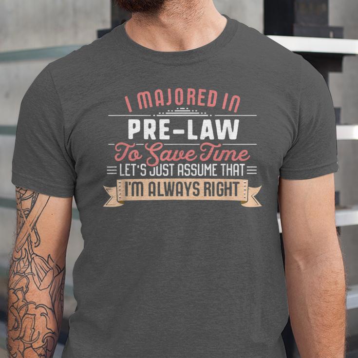 Pre-Law Major Student Shirt Graduation College Unisex Jersey T-Shirt