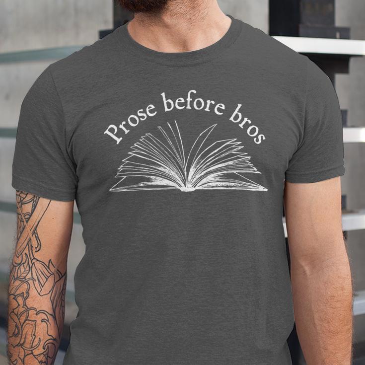 Prose Before Bros Book Lover Literary Reading Unisex Jersey T-Shirt
