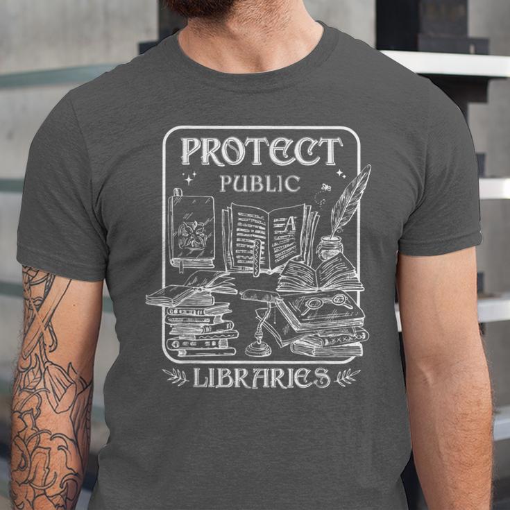 Protect Public Libraries Support Local Librarian Book Lover Unisex Jersey T-Shirt