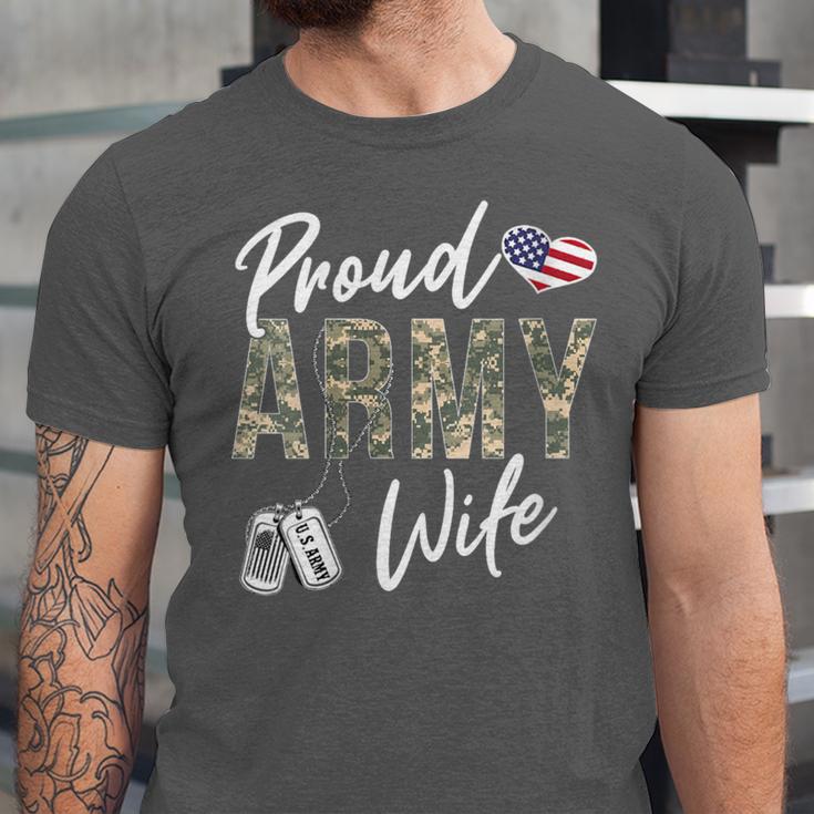 Proud Army Wife Army Graduation Wife US Army Wife Unisex Jersey T-Shirt