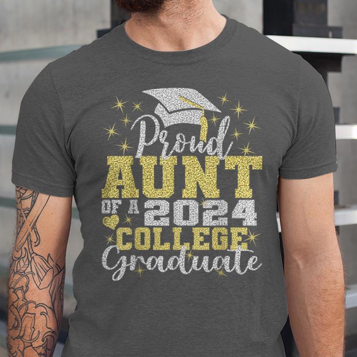 Proud Aunt Of 2024 College Graduate Family 24 Graduation Unisex Jersey T-Shirt