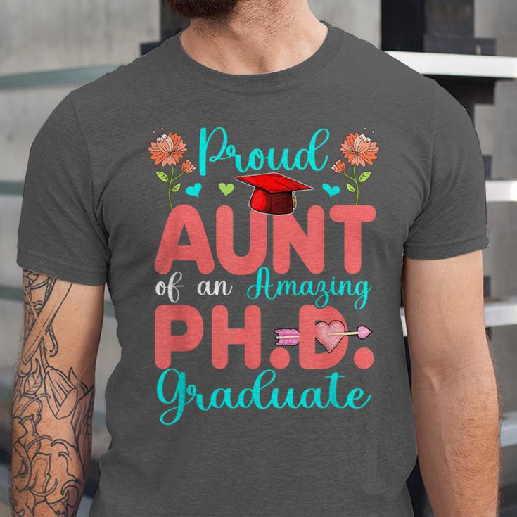 Proud Aunt Of An Amazing PhD Graduate Family Graduation Unisex Jersey T-Shirt