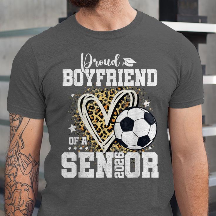 Proud Boyfriend Of A 2026 Senior Soccer Graduation Leopard Unisex Jersey T-Shirt