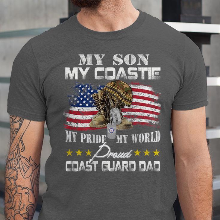 Proud Coast Guard Dad Coast Guard Graduation Dad Unisex Jersey T-Shirt