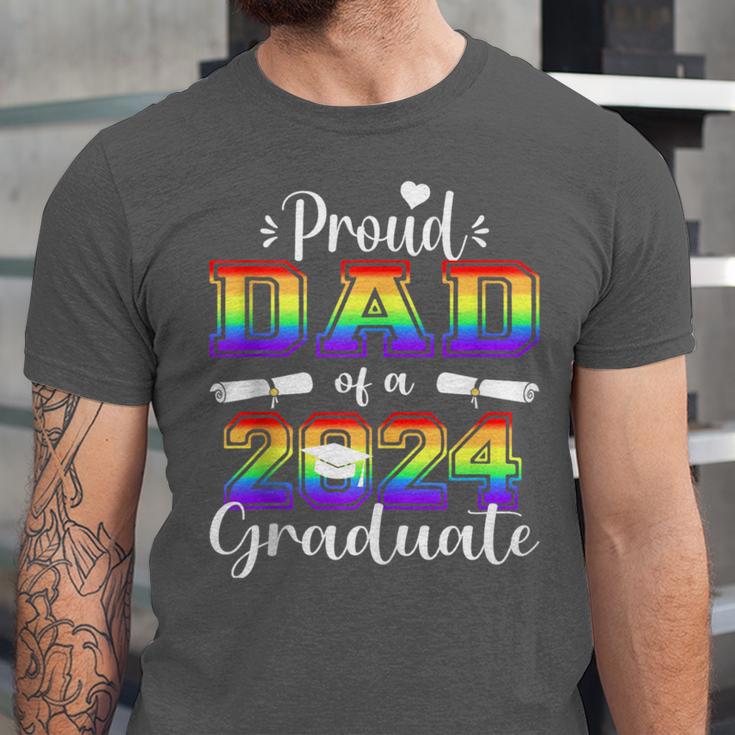 Proud Dad Of 2024 Graduate Class 2024 Graduation Family Unisex Jersey T-Shirt