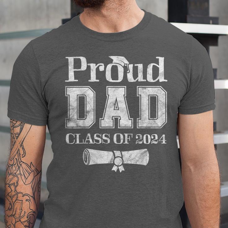 Proud Dad Of 2024 Graduate Father Senior 24 Graduation Unisex Jersey T-Shirt