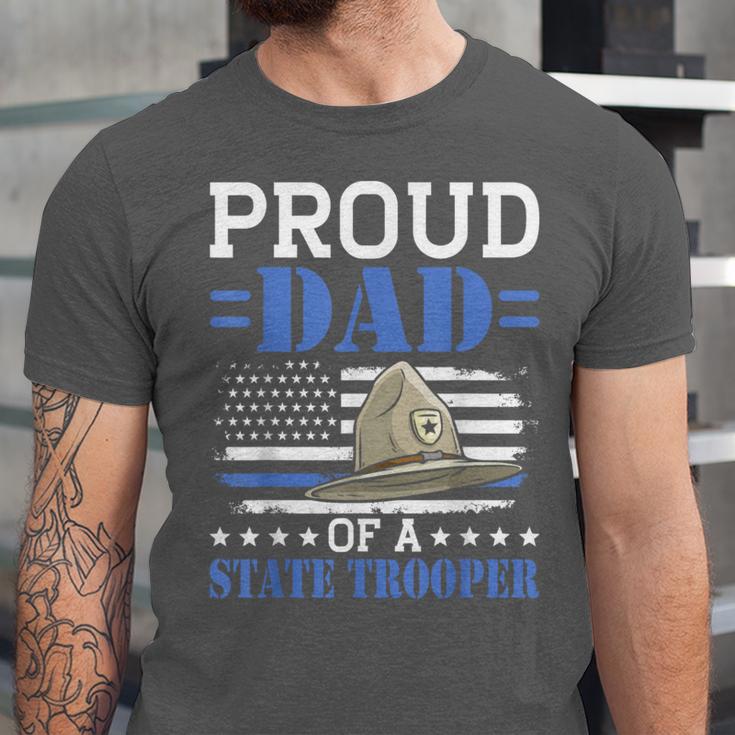 Proud Dad Of A State Trooper Police Officer Graduation Unisex Jersey T-Shirt