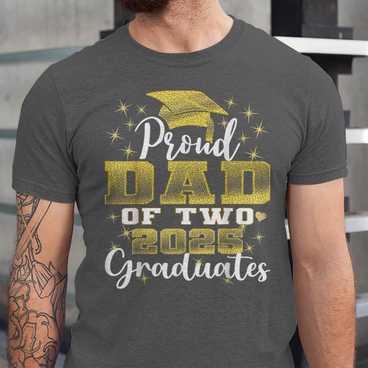 Proud Dad Of Two 2025 Graduates Graduation Family Unisex Jersey T-Shirt