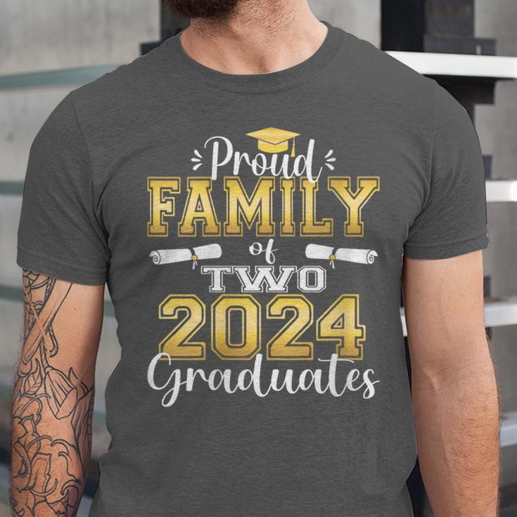 Proud Family Of Two 2024 Graduate Class 2024 Graduation Unisex Jersey T-Shirt