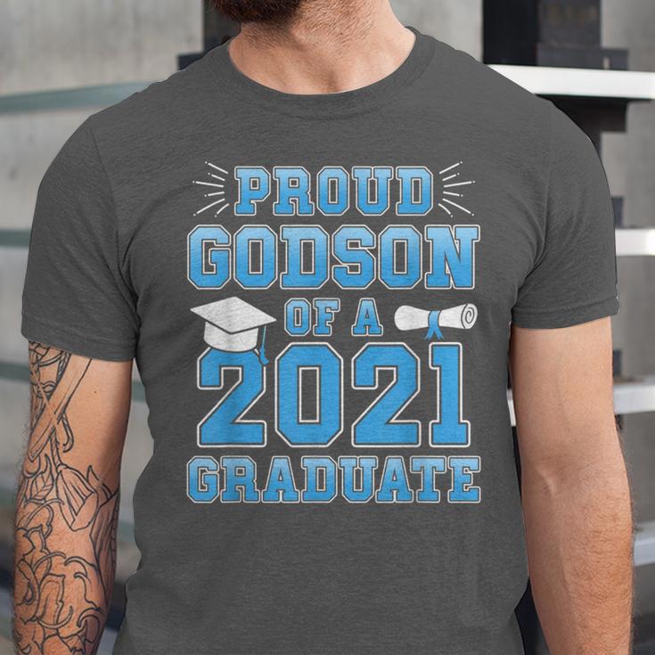 Proud Godson Of a 2021 Graduate School Graduation Family Unisex Jersey T-Shirt