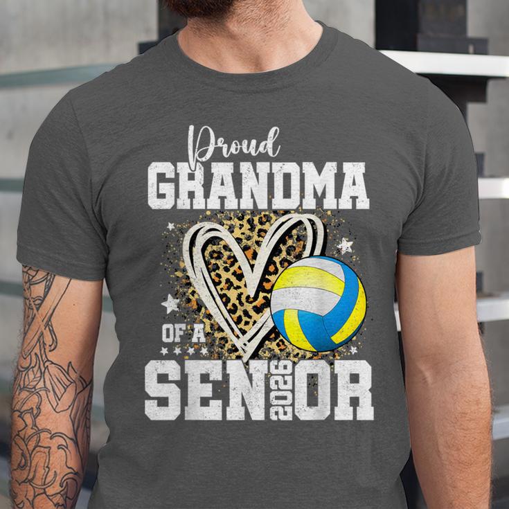 Proud Grandma Of A 2026 Senior Volleyball Graduation Leopard Unisex Jersey T-Shirt