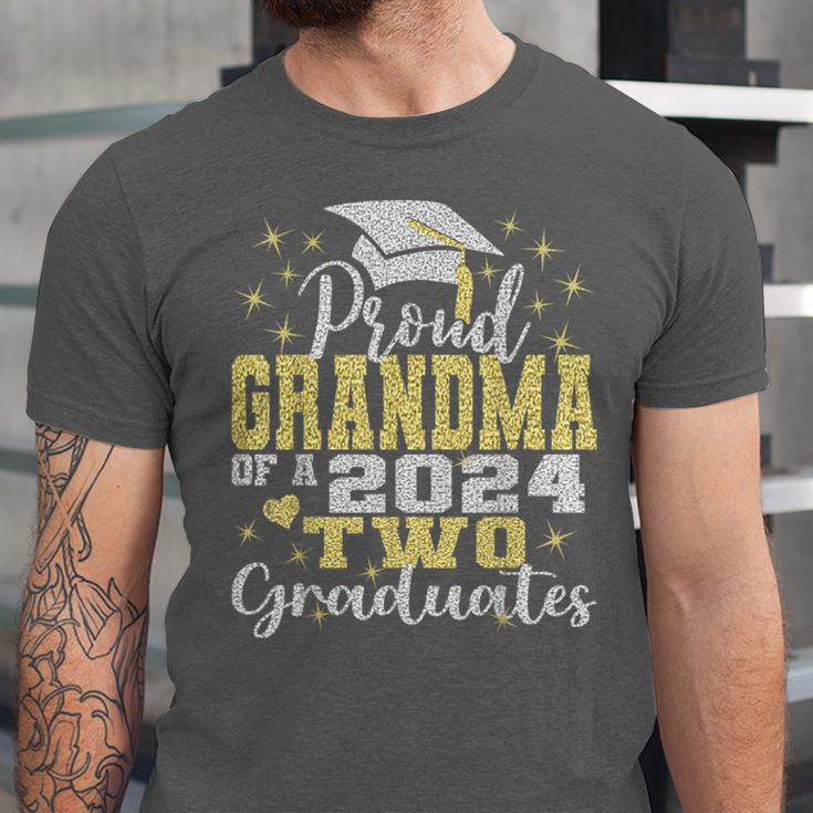 Proud Grandma Of Two 2024 Graduate Class 2024 Graduation Unisex Jersey T-Shirt