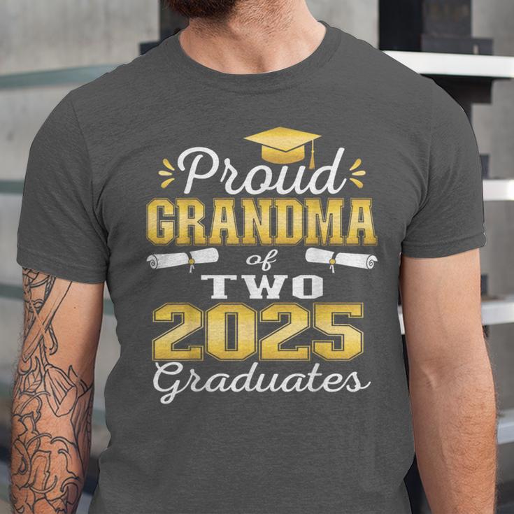 Proud Grandma Of Two 2025 Graduates Graduation Family Unisex Jersey T-Shirt