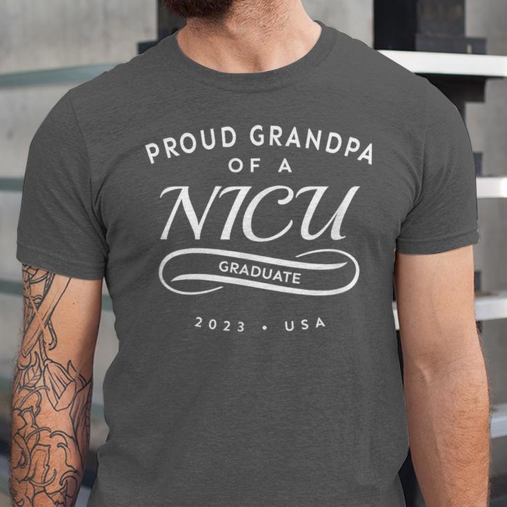 Proud Grandpa Of a NICU Graduate 2023 Graduation Party Unisex Jersey T-Shirt
