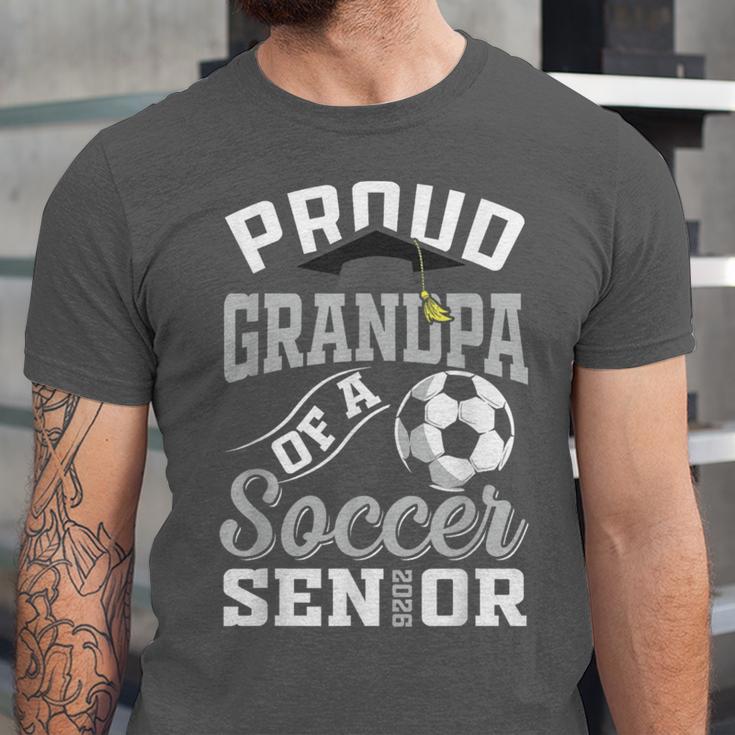 Proud Grandpa Of a Soccer Senior Class Of 2026 Graduation Unisex Jersey T-Shirt