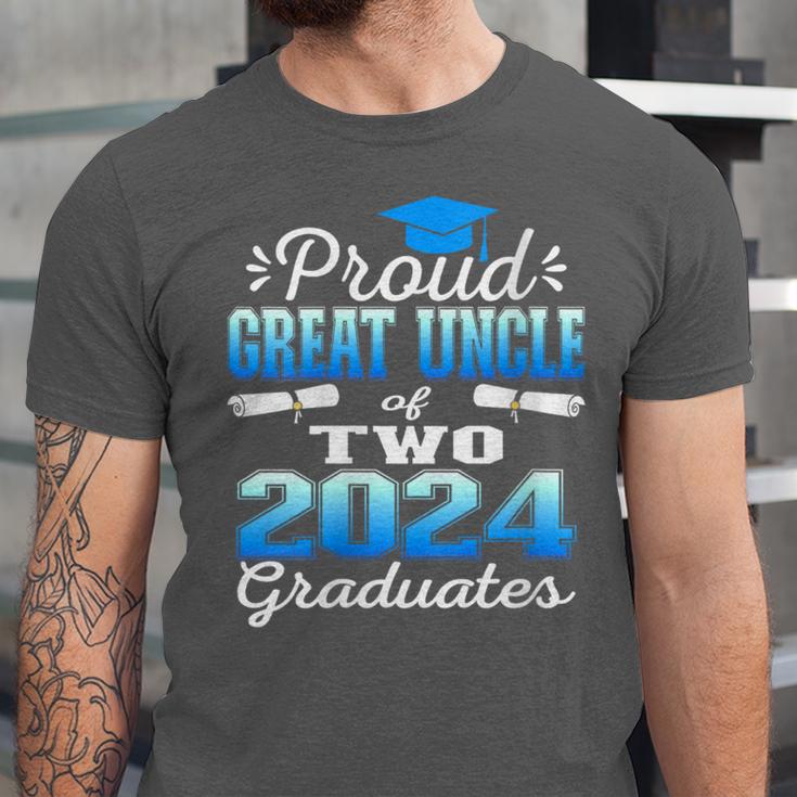 Proud Great Uncle Of Two 2024 Graduate Class 2024 Graduation Unisex Jersey T-Shirt