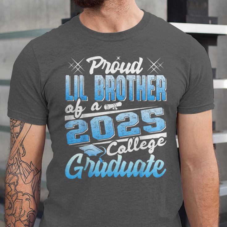 Proud Lil Brother Of 2025 Graduate College Shirt Graduation Unisex Jersey T-Shirt