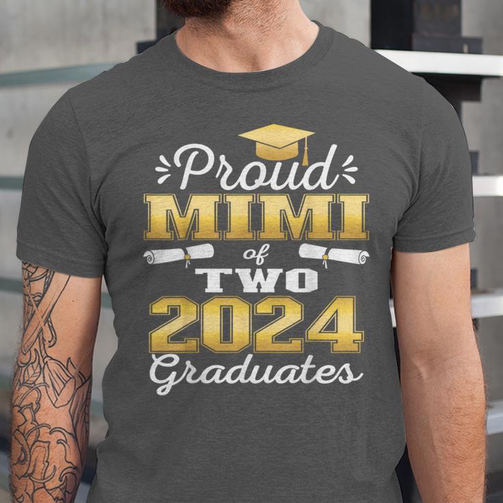 Proud Mimi Of Two 2024 Graduate Class 2024 Graduation Family Unisex Jersey T-Shirt
