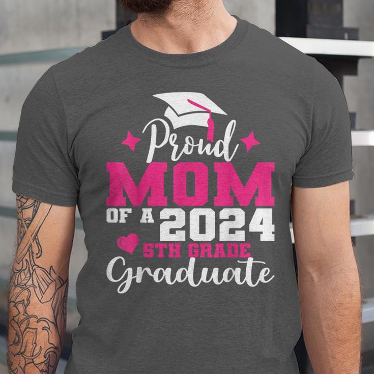 Proud Mom Of 2024 5th Grade Graduate Mother Graduation Unisex Jersey T-Shirt