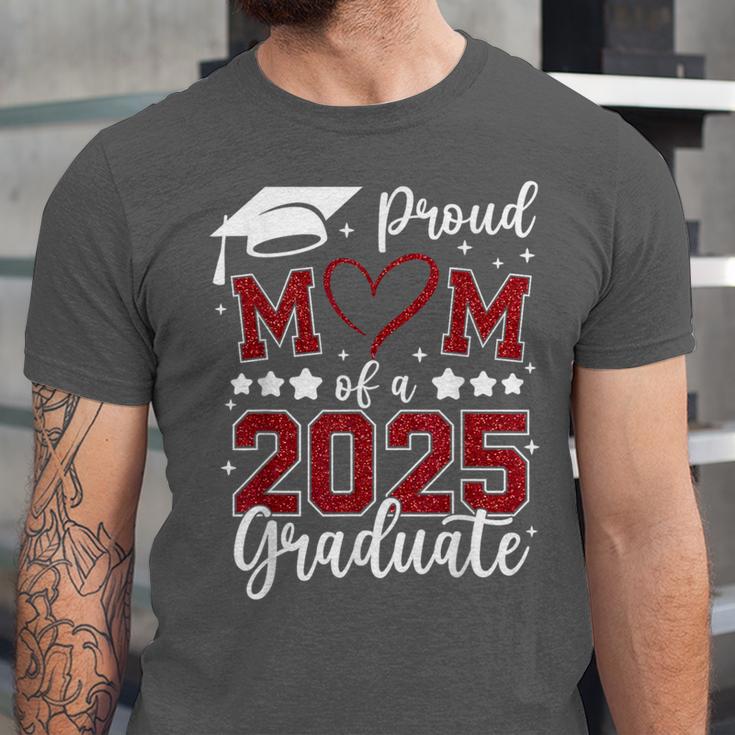 Proud Mom Of 2025 Senior Graduate Matching Family Graduation Unisex Jersey T-Shirt