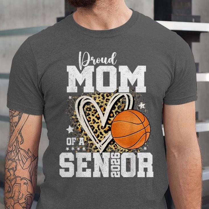 Proud Mom Of A 2026 Senior Basketball Graduation Leopard Unisex Jersey T-Shirt