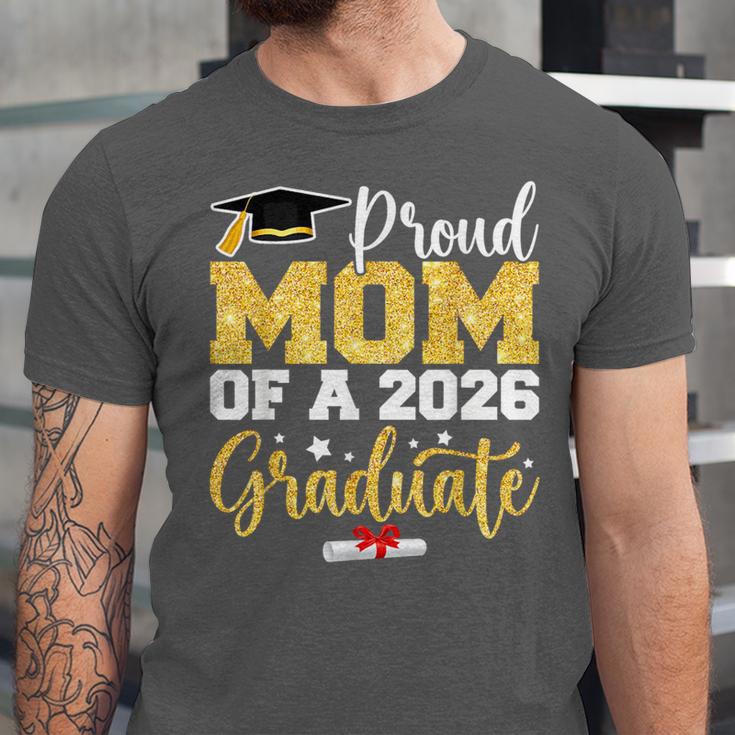 Proud Mom Of A Class Of 2026 Graduate Senior Gold Graduation Unisex Jersey T-Shirt