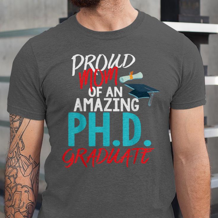 Proud Mom PhD Doctoral Graduation Doctorate Degree Unisex Jersey T-Shirt