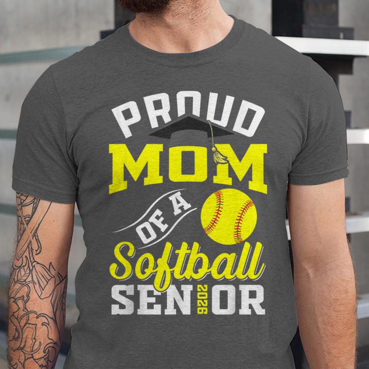 Proud Mom Of a Softball Senior Class Of 2026 Graduation Unisex Jersey T-Shirt