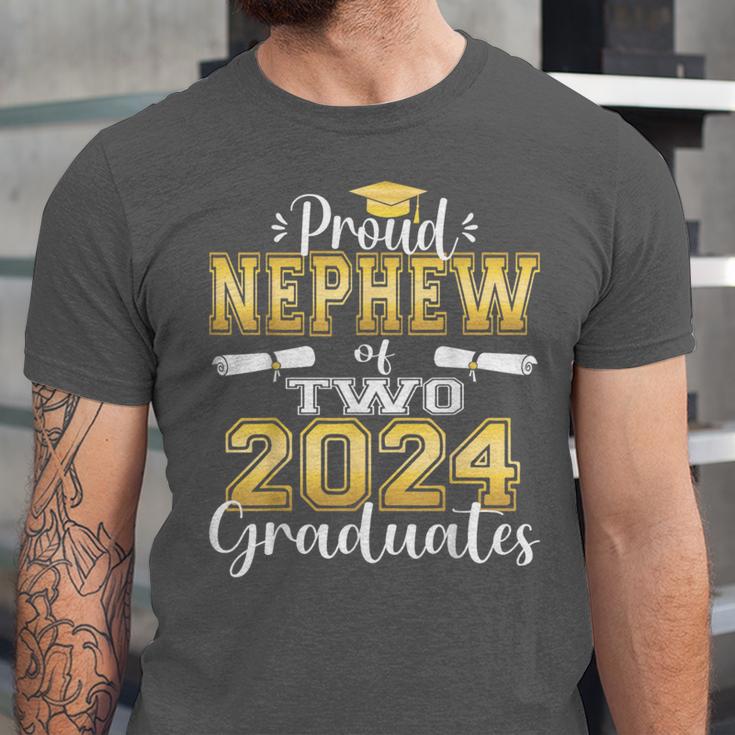 Proud Nephew Of Two 2024 Graduate Class 2024 Graduation Unisex Jersey T-Shirt