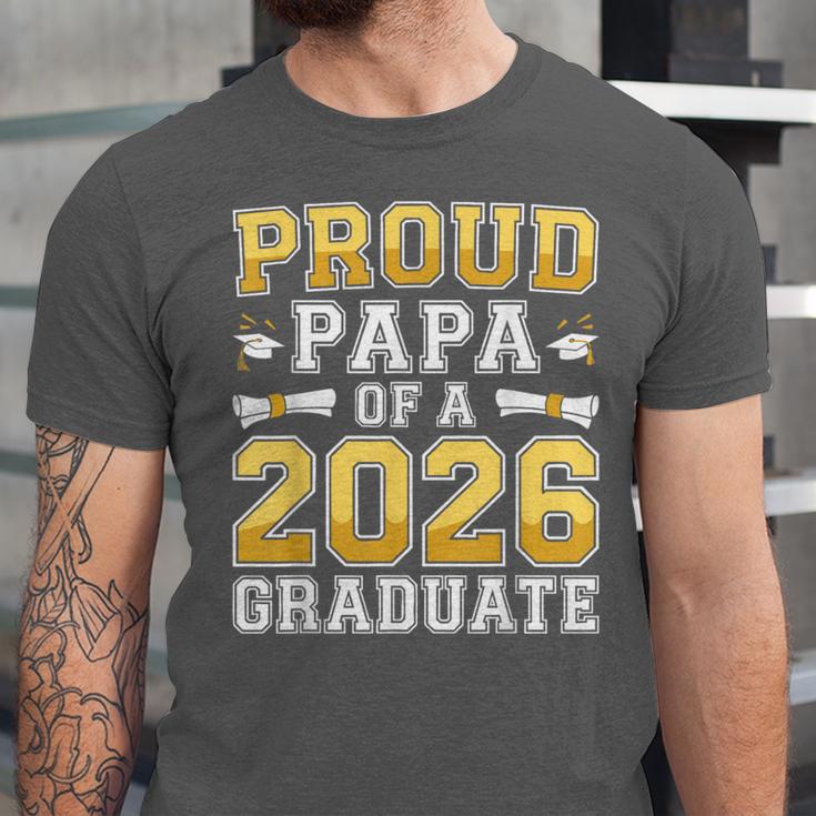 Proud Papa Of A 2026 Graduate Shirt Class Of 2026 Graduation Unisex Jersey T-Shirt